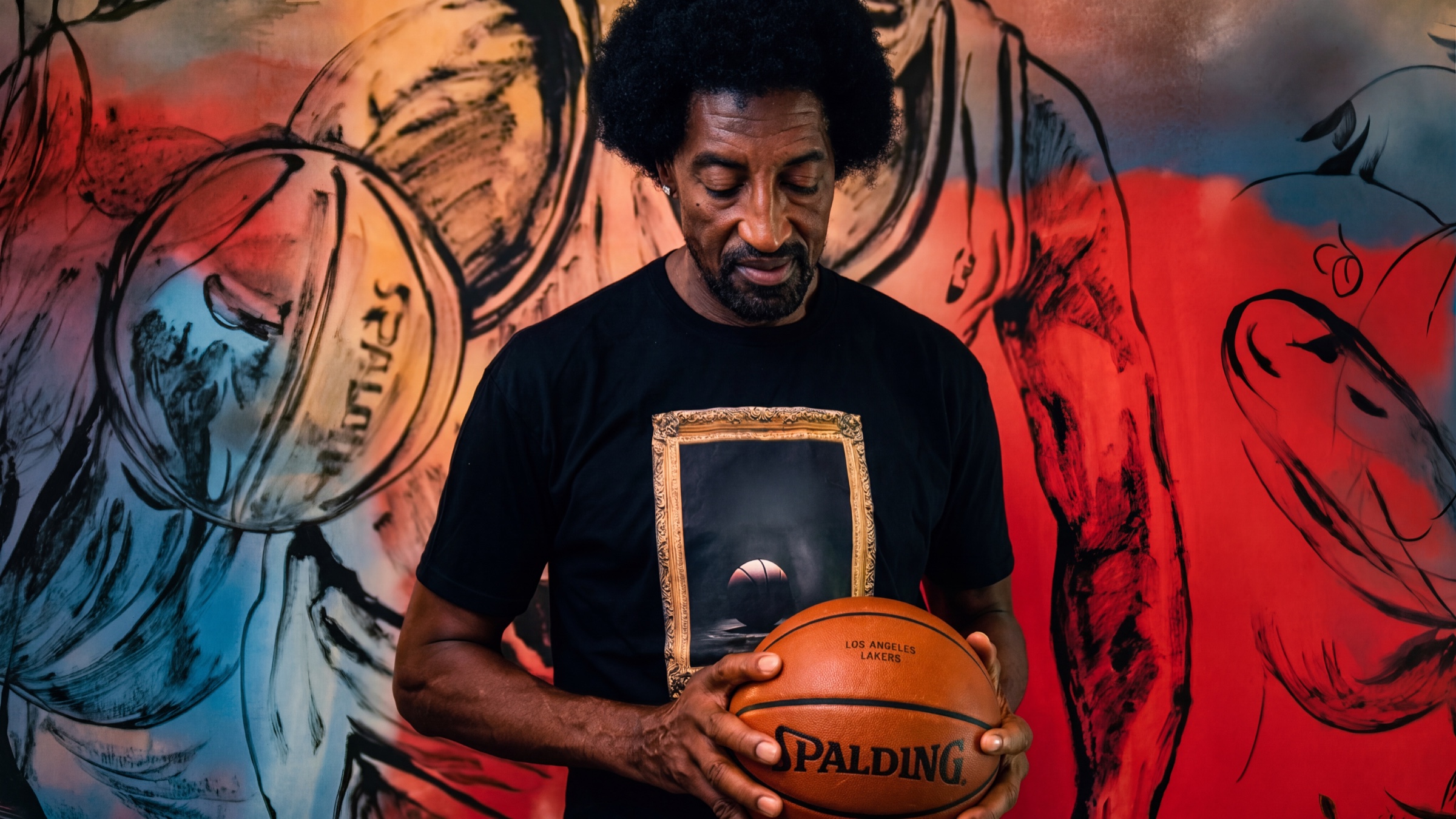 Founder Scottie Pippen holding the actual Game 5 Ball